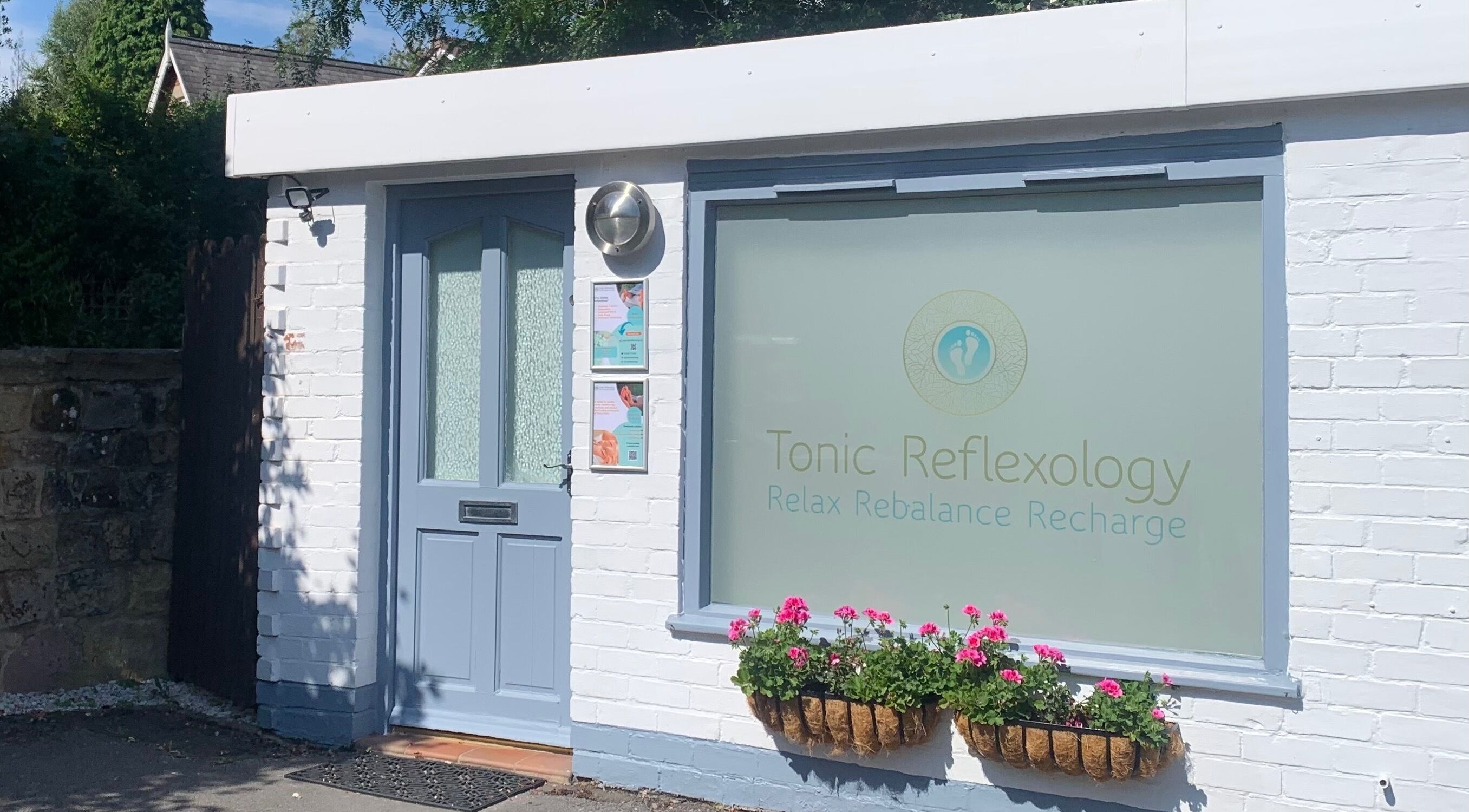 Exterior view of Tonic Reflexology in Derby, England, GB, showcasing its welcoming entrance.