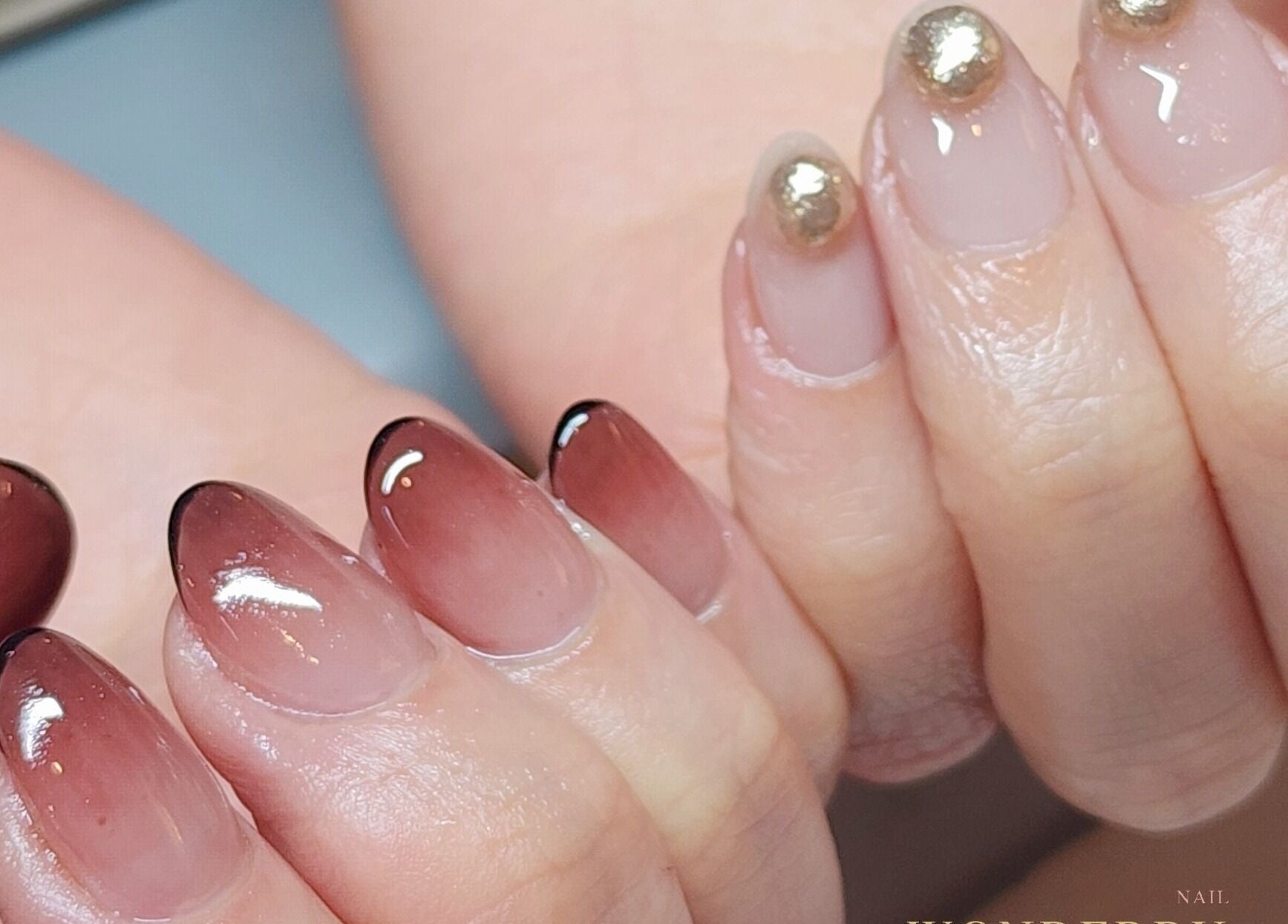 Elegant gradient nail design at Wonderbu Nails, Melbourne, Victoria, AU. Perfect for any occasion.