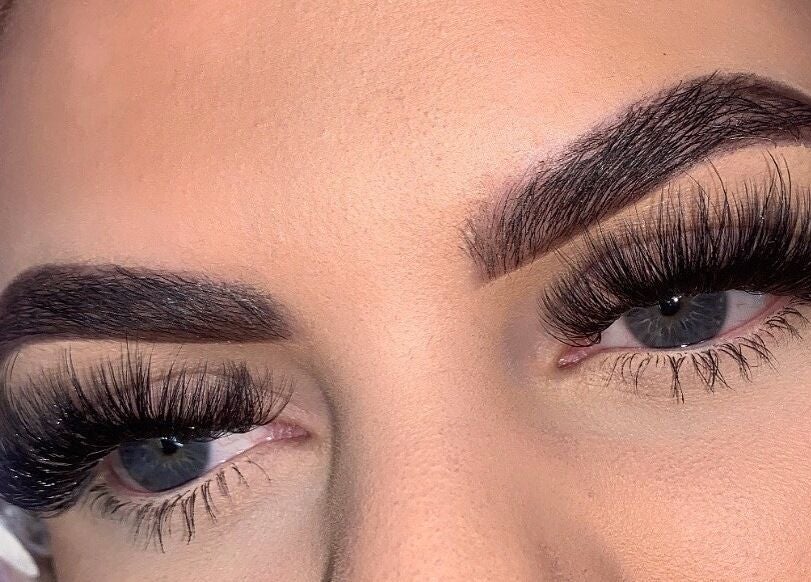 Close-up of expertly applied eyelashes at Darlalash, Kettering, England, GB showcasing luxurious lash design.