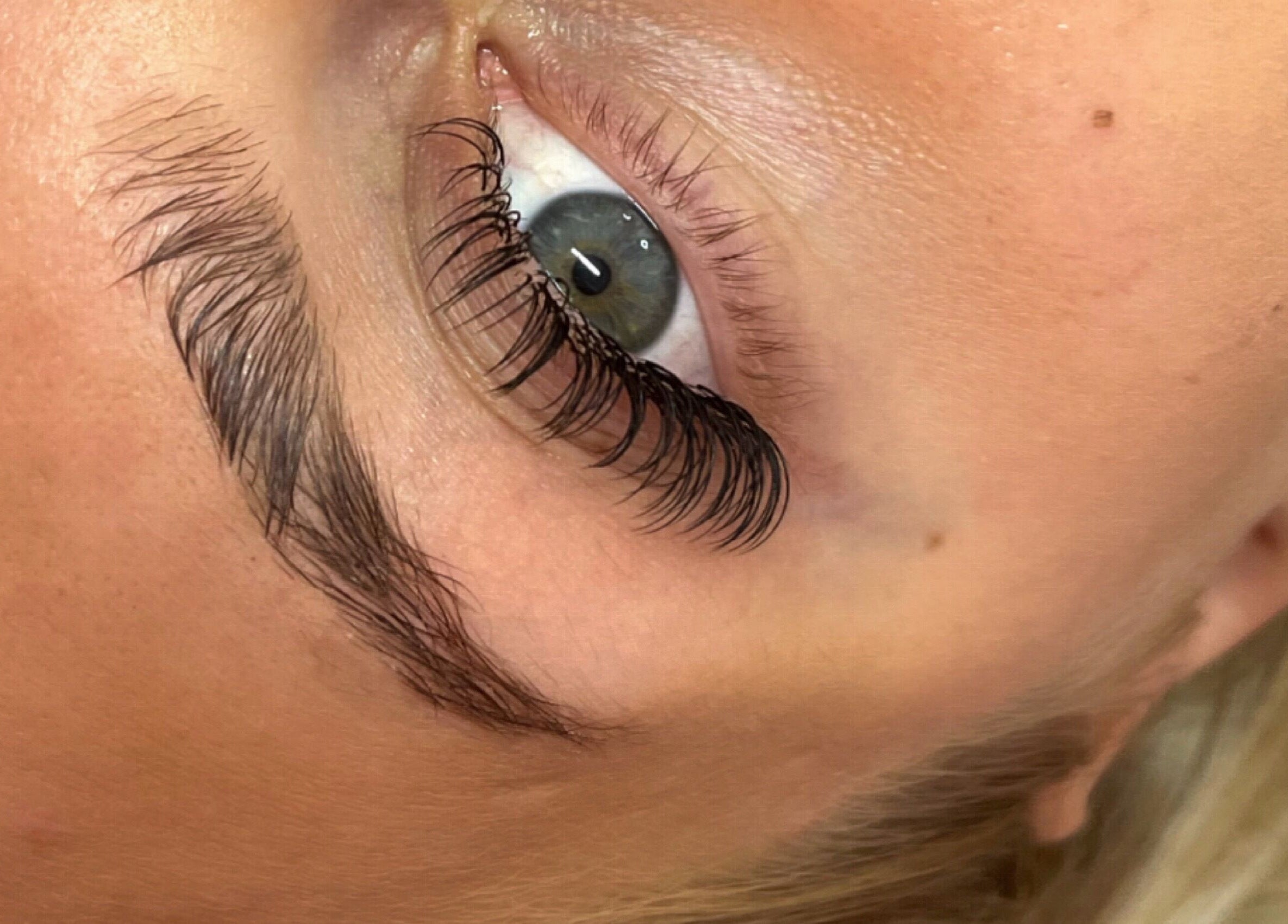 Close-up of lush eyelashes at Darlalash, Kettering, England, GB, showcasing expert beauty skills.