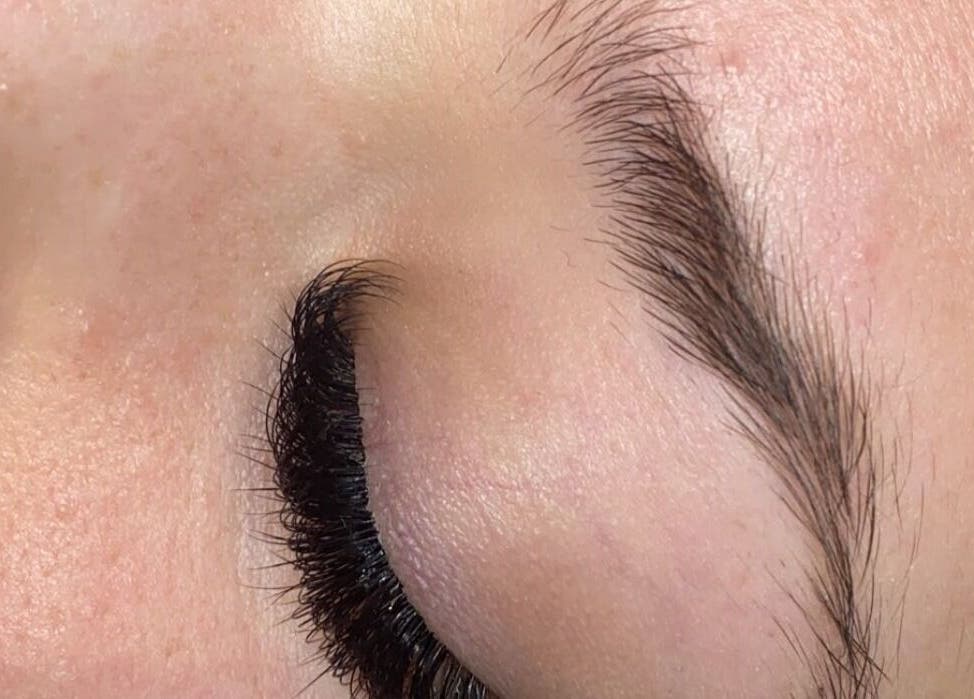 Closeup of expertly applied lashes at Lashes By Chrissy Grace in Ashford, England, GB.