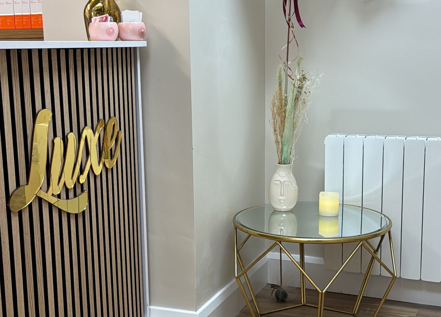 Sophisticated reception at Luxe Skin and Beauty in Dungarvan, County Waterford, IE.