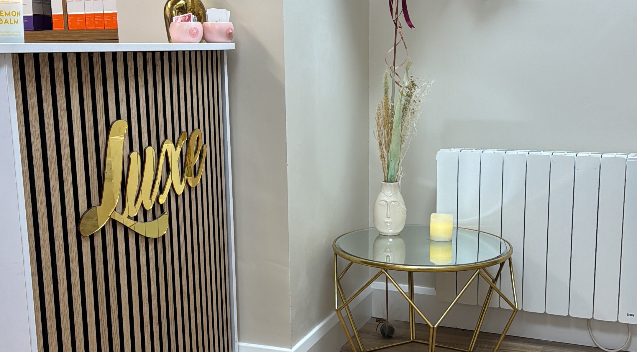 Sophisticated reception at Luxe Skin and Beauty in Dungarvan, County Waterford, IE.
