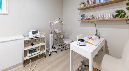 Modern treatment room at Justine's Accent on Beauty, Mudgeeraba, Queensland, AU with skincare equipment.