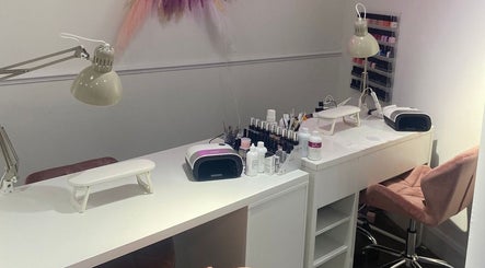 Modern nail station at MWM Beauty, County Mayo, County Mayo, IE with manicure tools and equipment.