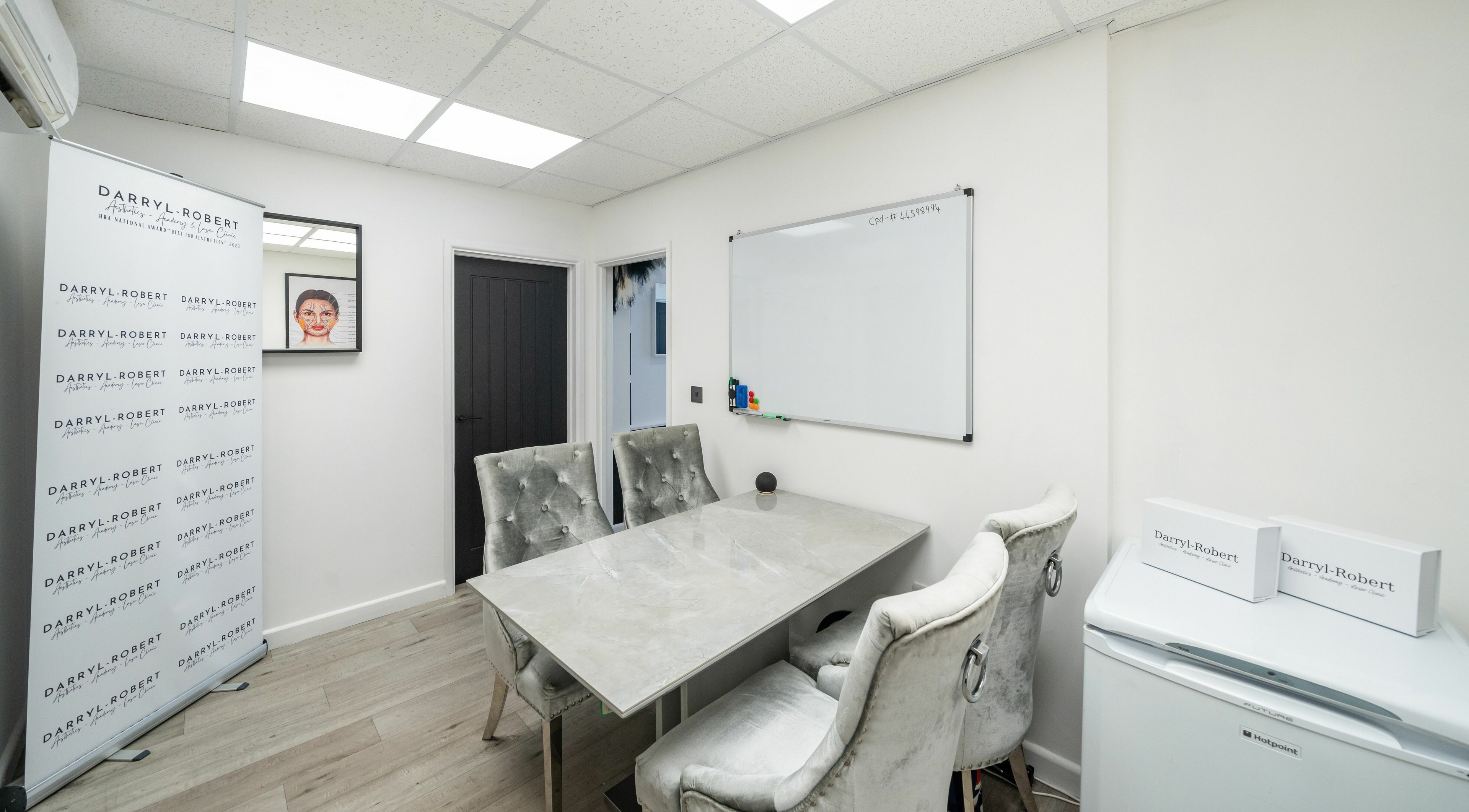 Stylish meeting room at DRA Honiton HQ, Honiton, England, GB with plush chairs and elegant decor.