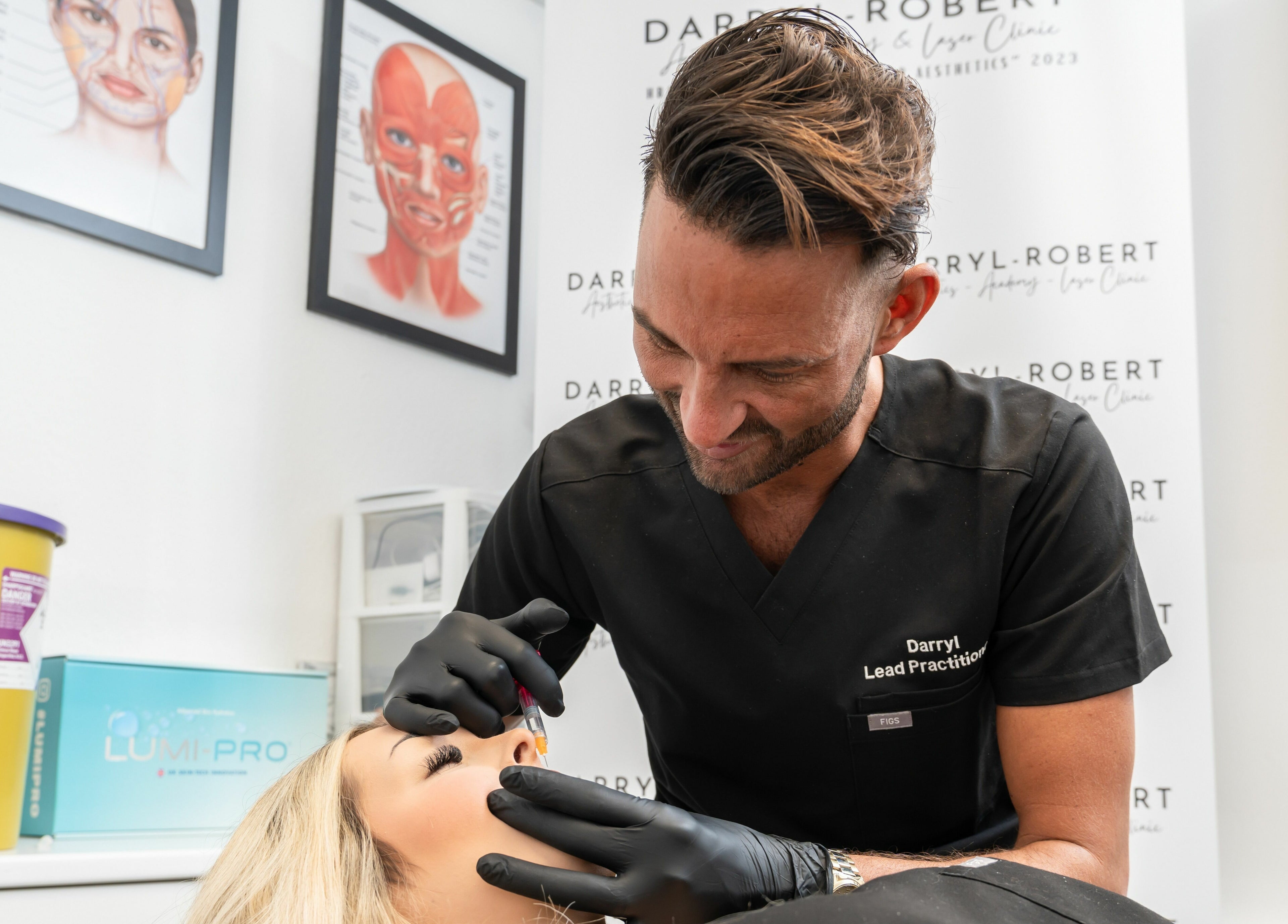 Expert administering treatment at DRA Honiton HQ in Honiton, England, GB.