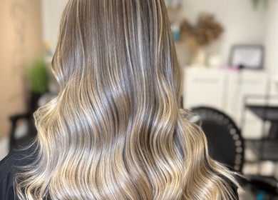 Elegant blonde waves styled at Millie @ Shade Harrogate, Harrogate, England, GB.