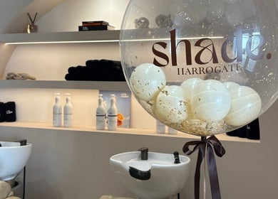 Stylish interior at Millie @ Shade Harrogate, featuring chic washbasins and luxurious products. Harrogate, England, GB.