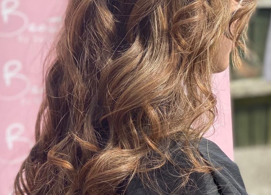 Luxurious wavy hairstyle at Manes by Morgan, Willenhall, England, GB.