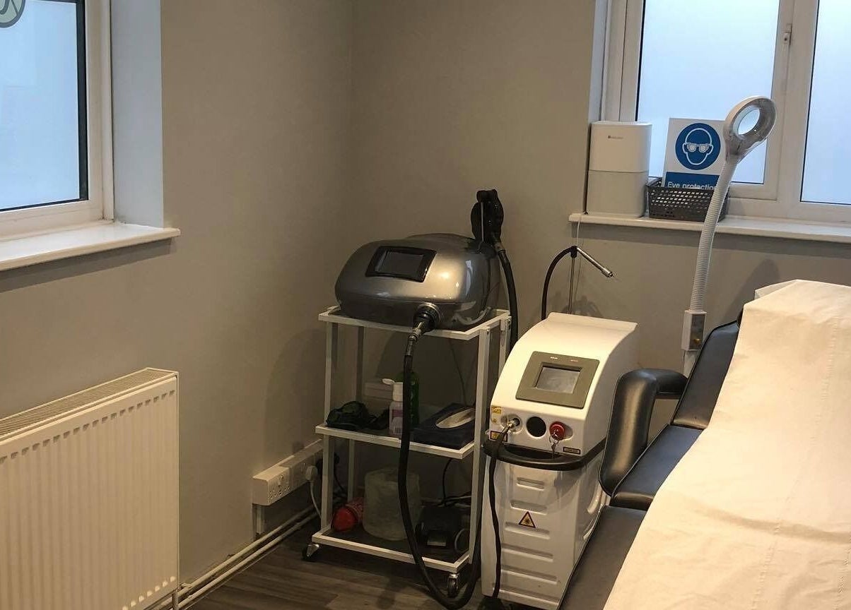 Laser equipment in a serene room at Revive Laser Clinic, Snodland, England, GB.