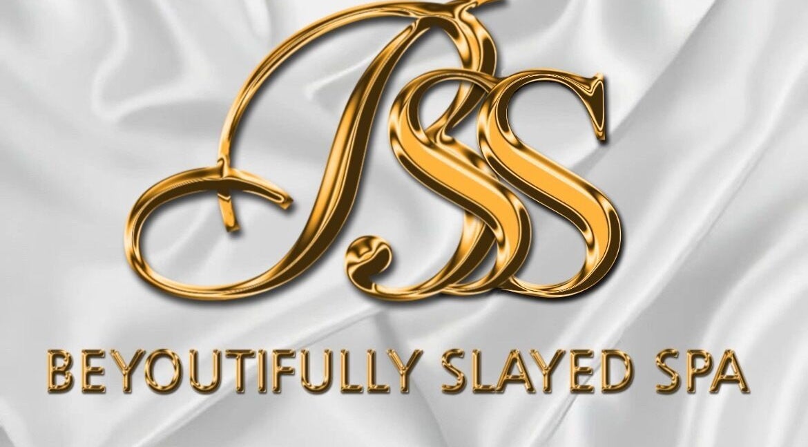 Elegant gold logo of Beyoutifully Slayed Spa in San Juan, San Juan-Laventille Regional Corporation, TT.