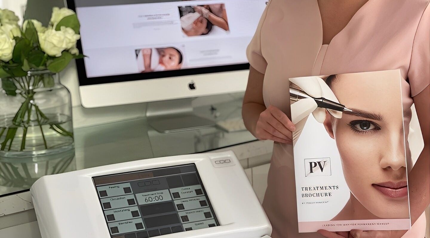 Holly Bessey Beauty and Aesthetics brochure displayed at salon in Lowestoft, England, GB.