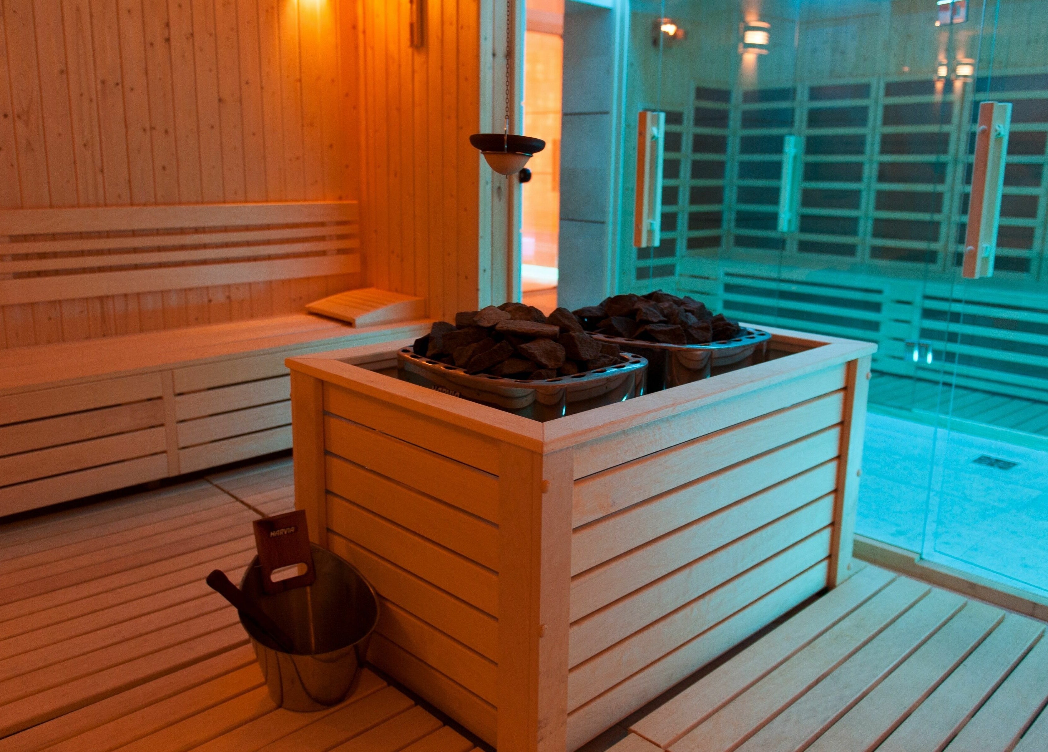 Relaxing sauna at Aqvatonic Balneo Spa, Eforie Nord, Județul Constanța, RO with wooden interior.
