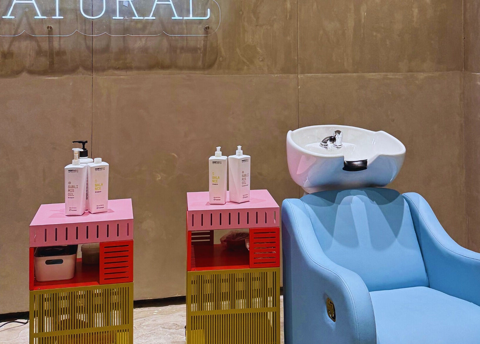 Bright wash station at Mane and Natural | كيرلي بوتيك - Jeddah Branch, Jeddah, Makkah Province, SA.