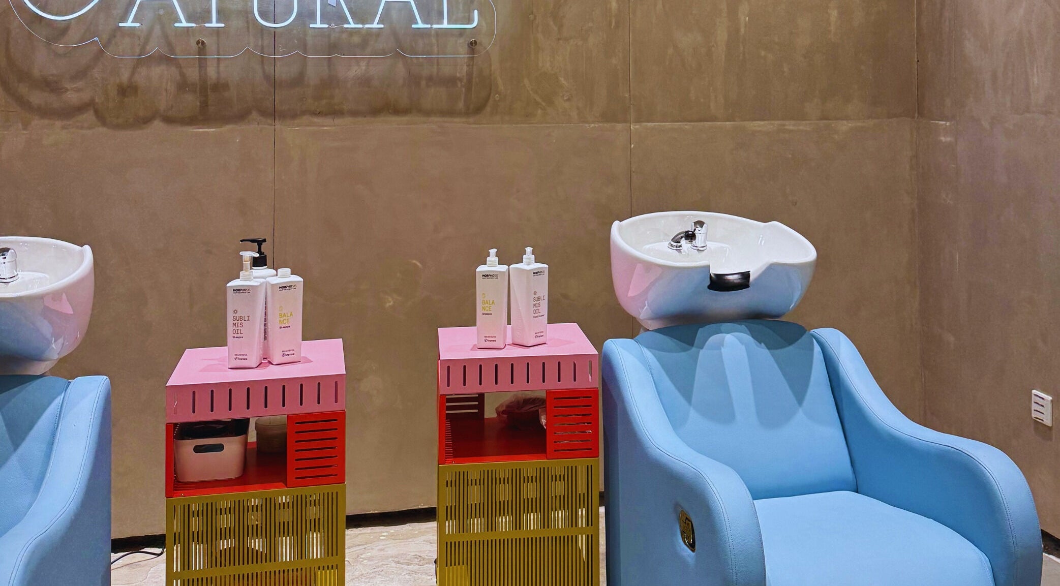 Bright wash station at Mane and Natural | كيرلي بوتيك - Jeddah Branch, Jeddah, Makkah Province, SA.