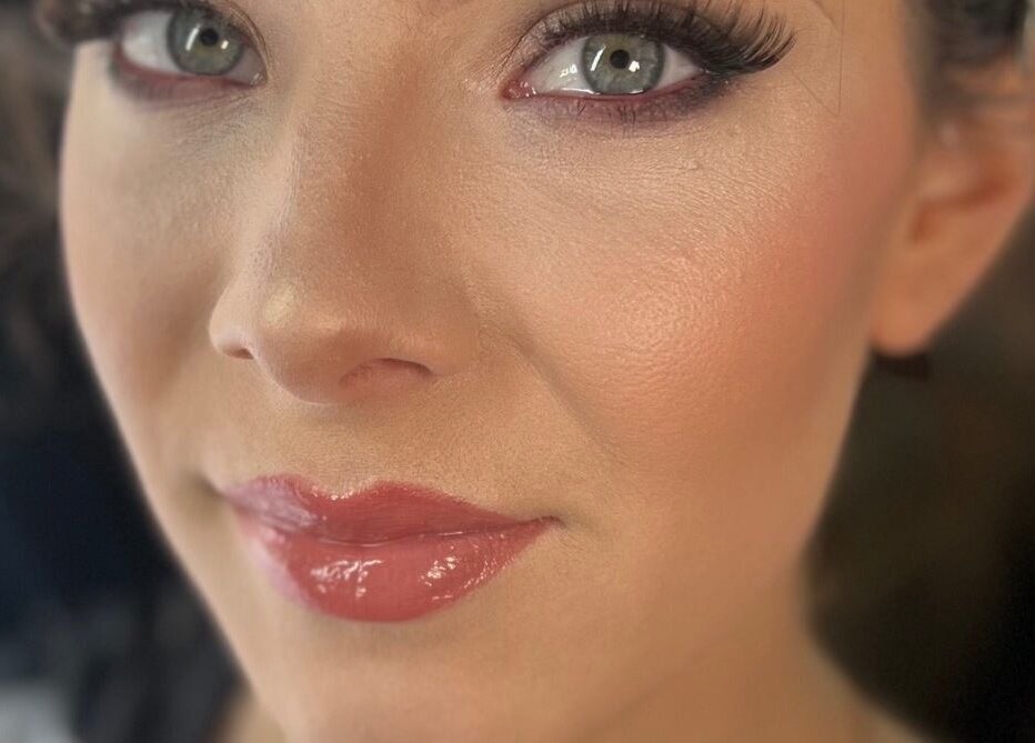 Close-up of stunning makeup at Pink Mantis Beauty in Nashville, Tennessee, US.