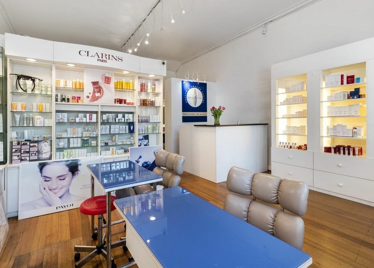 Beauty Nirvana venue in Melbourne, Victoria, AU features modern decor and a wide array of beauty products.