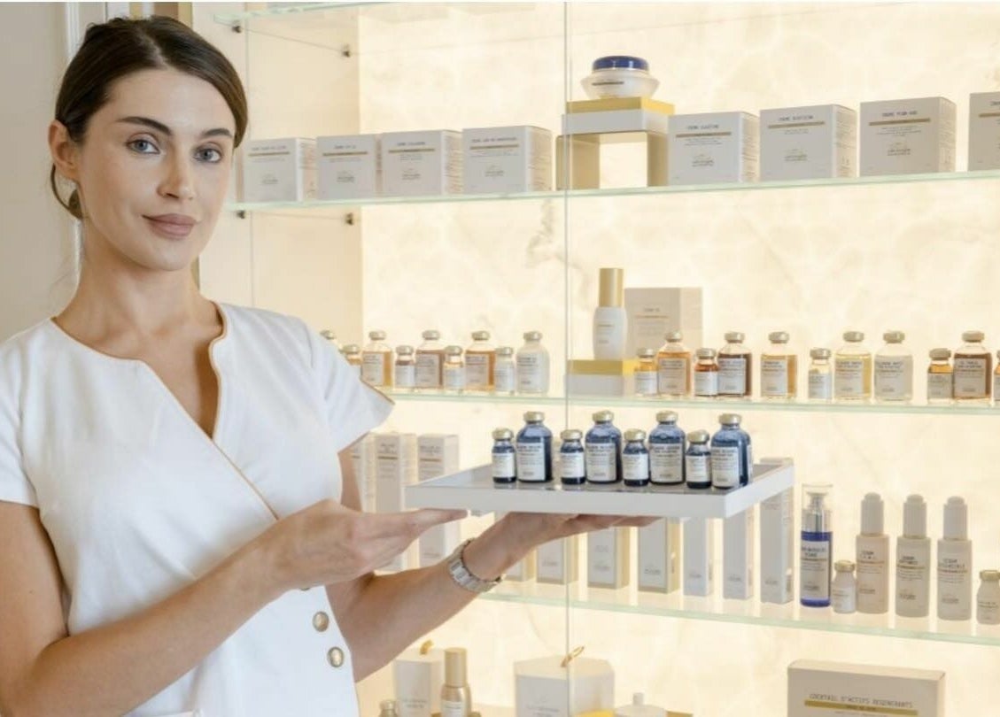 Display of skincare products at Ambassade Biologique Recherche Zürich, Zürich, Zürich, CH, showcasing wellness.