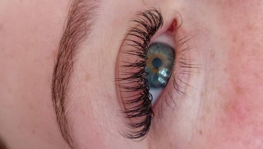 Close-up of eyelash extensions by By Gemma Louise in Ebbw Vale, Wales, GB. Stunning lash detail.