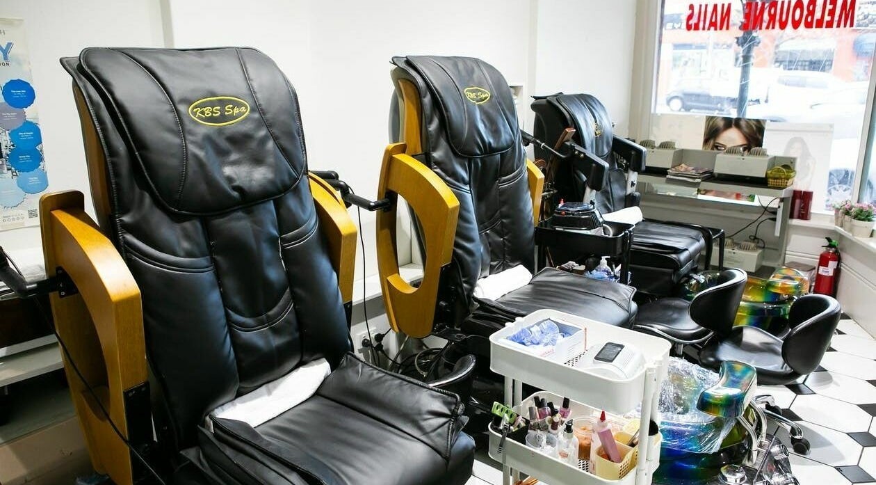 Relaxing pedicure chairs at Melbourne Nails, Melbourne, Victoria, AU offering premium beauty services.