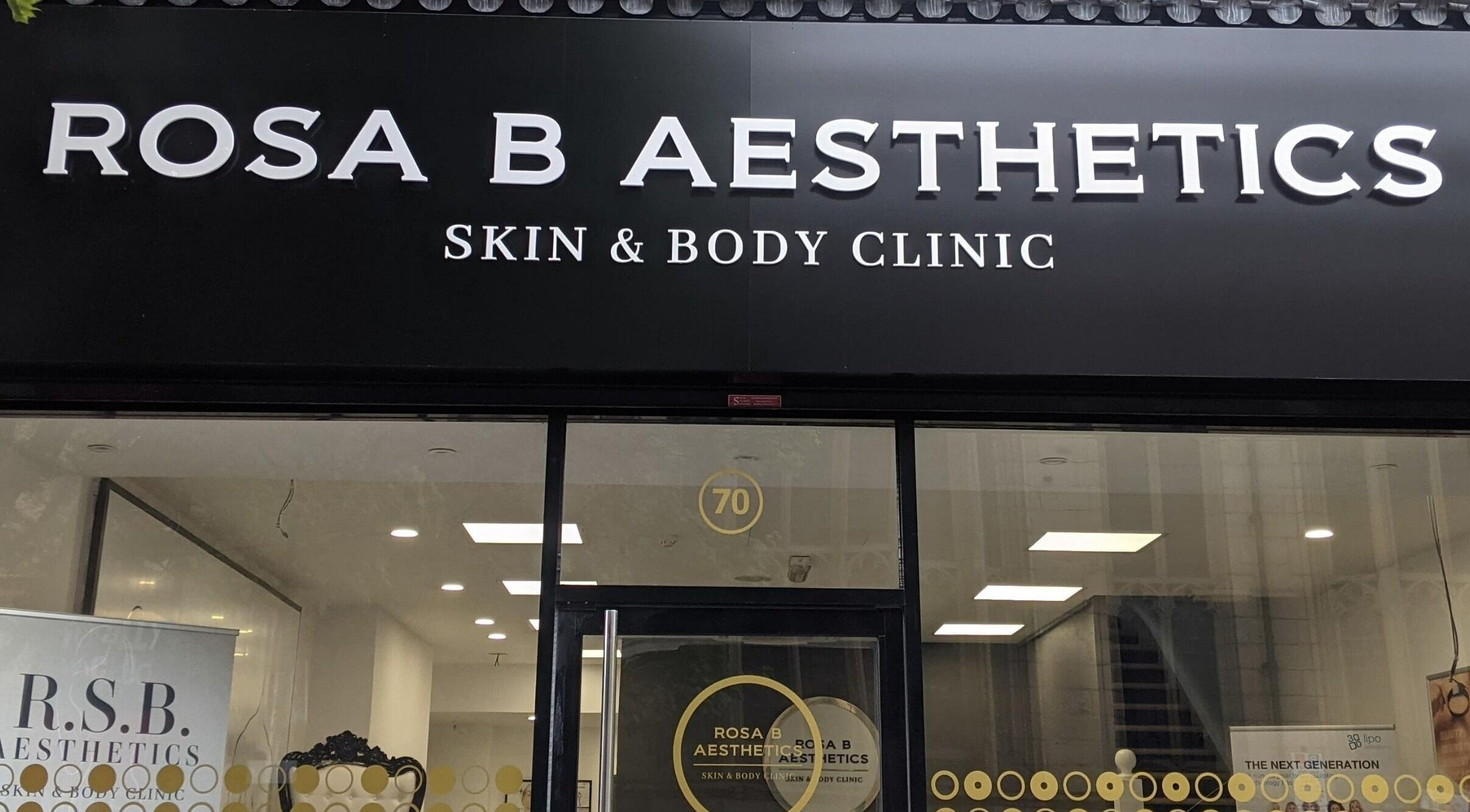 Front view of RSB Aesthetics in Blackburn, England, GB showcasing sleek modern design.