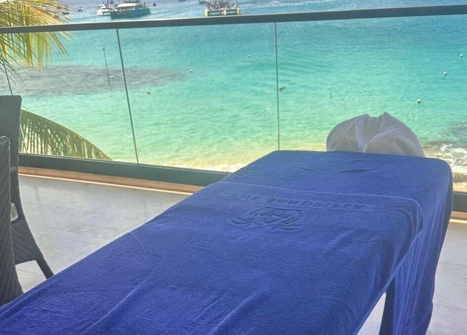 Massage table overlooking ocean at Serenity and Bliss Mobile Massage Barbados, Saint Michael, Saint Michael, BB.