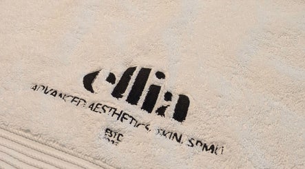Close-up of an Ellia branded towel at Ellia | Advanced Aesthetics, Skin, SPMU in Orpington, England, GB.