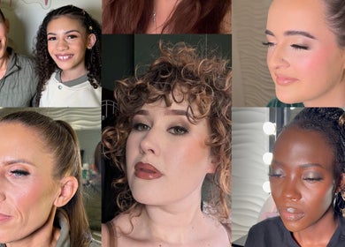 Diverse clients showcase makeup looks at Hotspot Beauty Studio, Rotherham, England, GB.