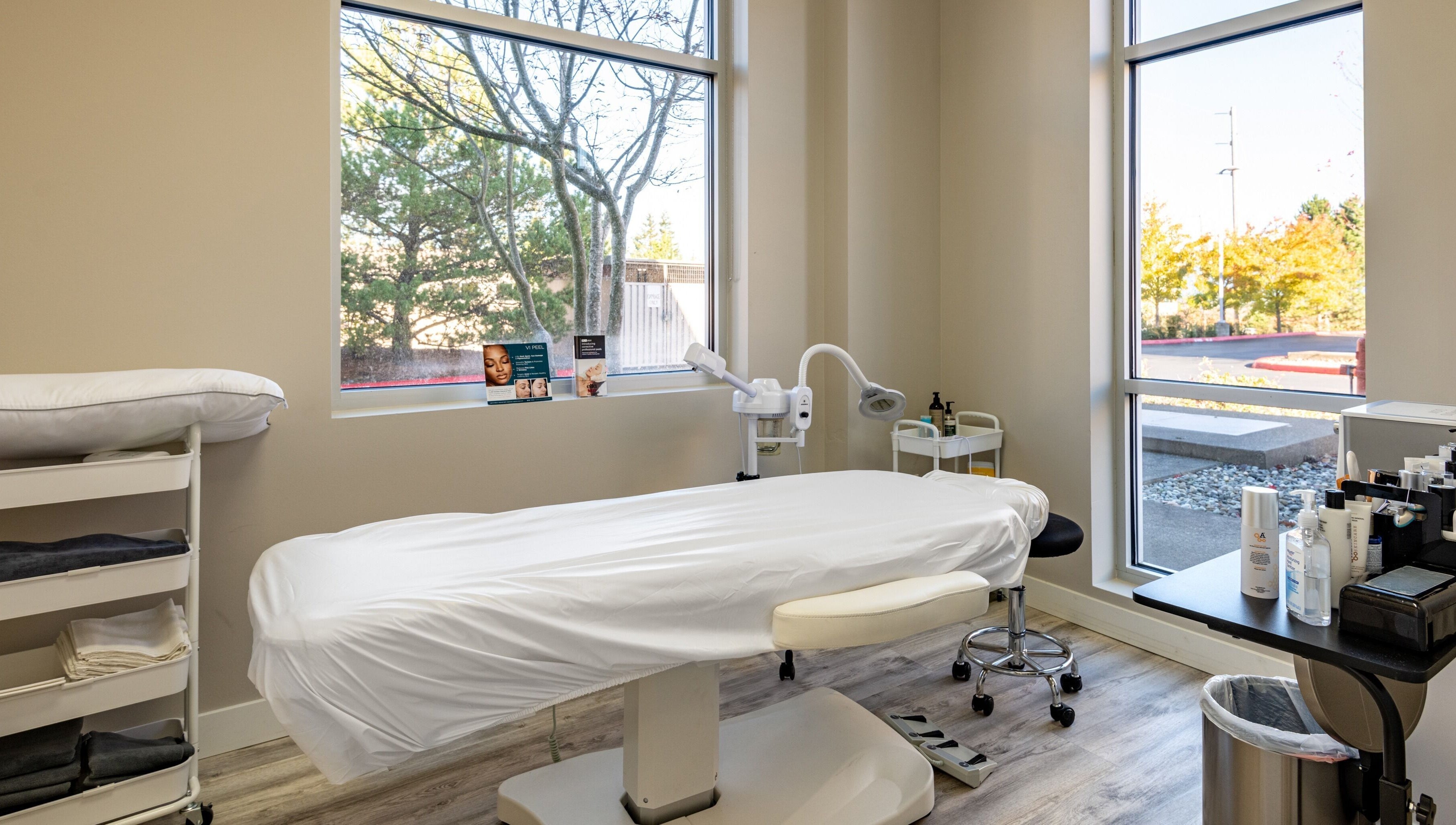 Calm and inviting treatment room at Beyond Laser and Skincare - Snoqualmie, Snoqualmie, Washington, US.