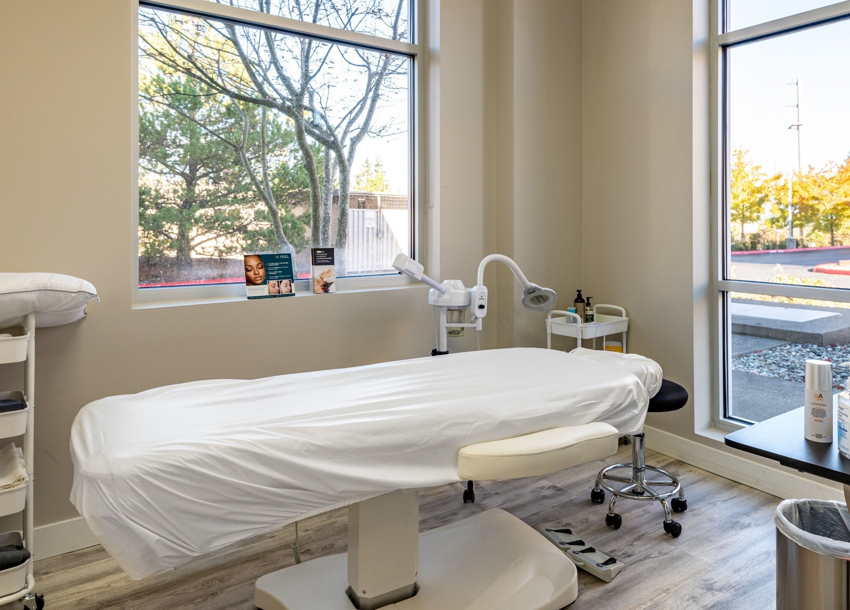 Calm and inviting treatment room at Beyond Laser and Skincare - Snoqualmie, Snoqualmie, Washington, US.
