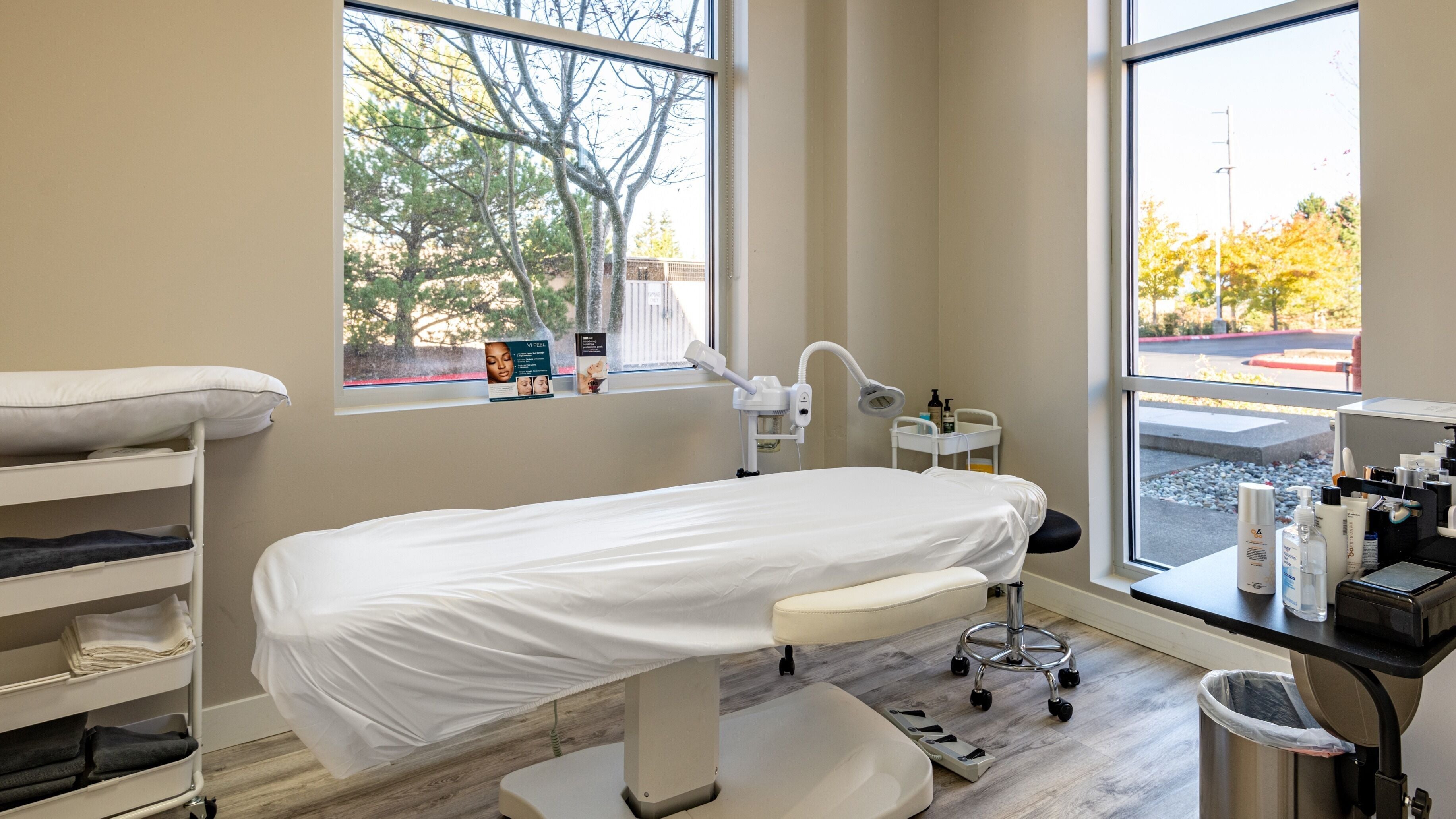 Calm and inviting treatment room at Beyond Laser and Skincare - Snoqualmie, Snoqualmie, Washington, US.