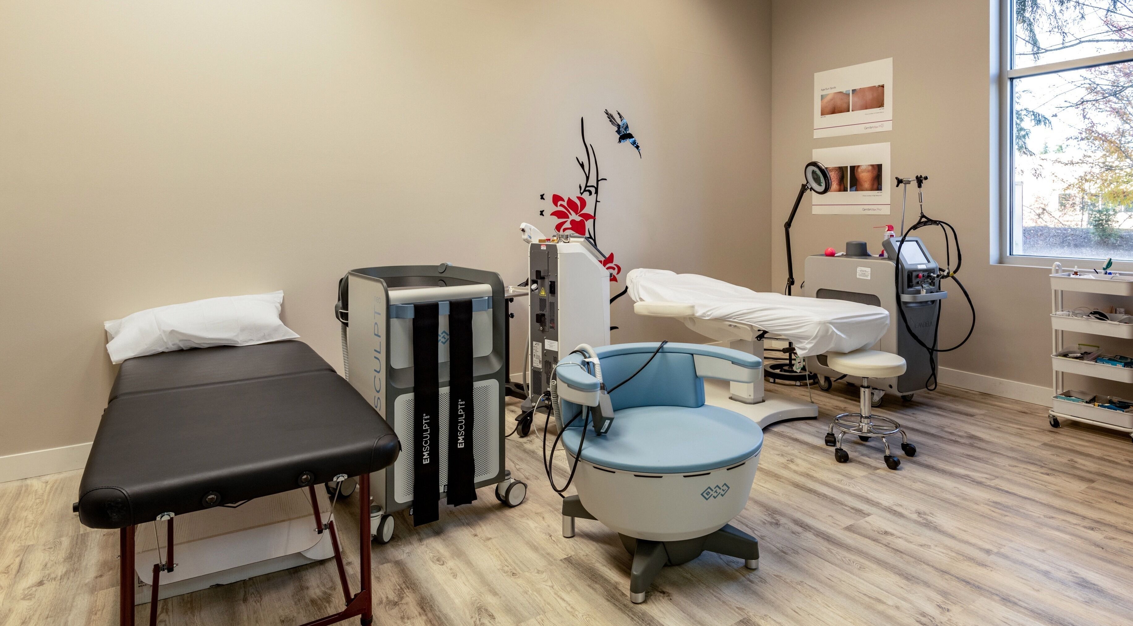 Calm treatment room at Beyond Laser and Skincare - Snoqualmie in Snoqualmie, Washington, US.