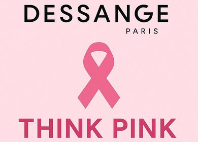Dessange Paris in Dhahran, Saudi Arabia supports breast cancer awareness with a pink ribbon and 'Think Pink' message.