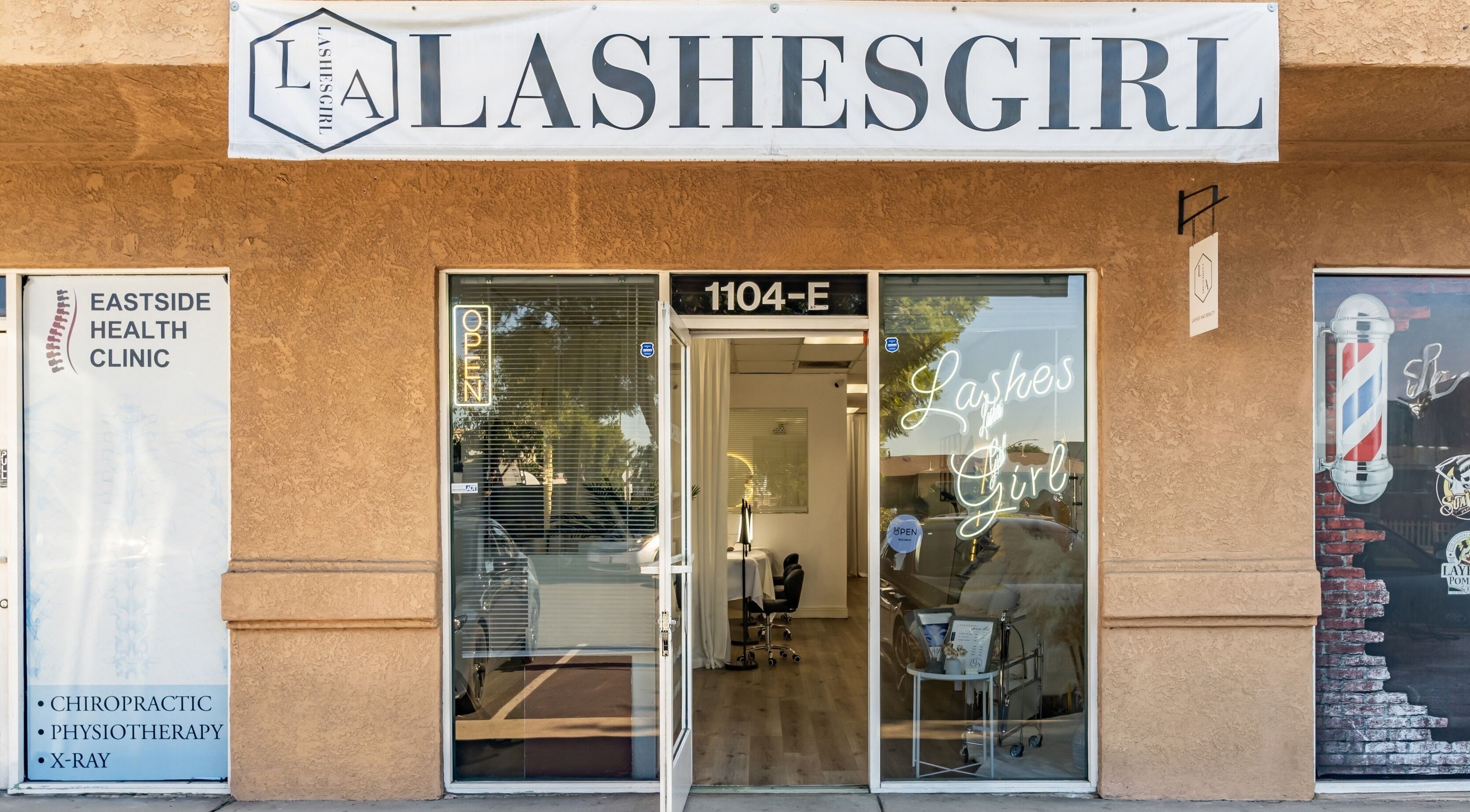 Front view of Lashes Girl salon in West Covina, California, US showcasing its inviting entrance.