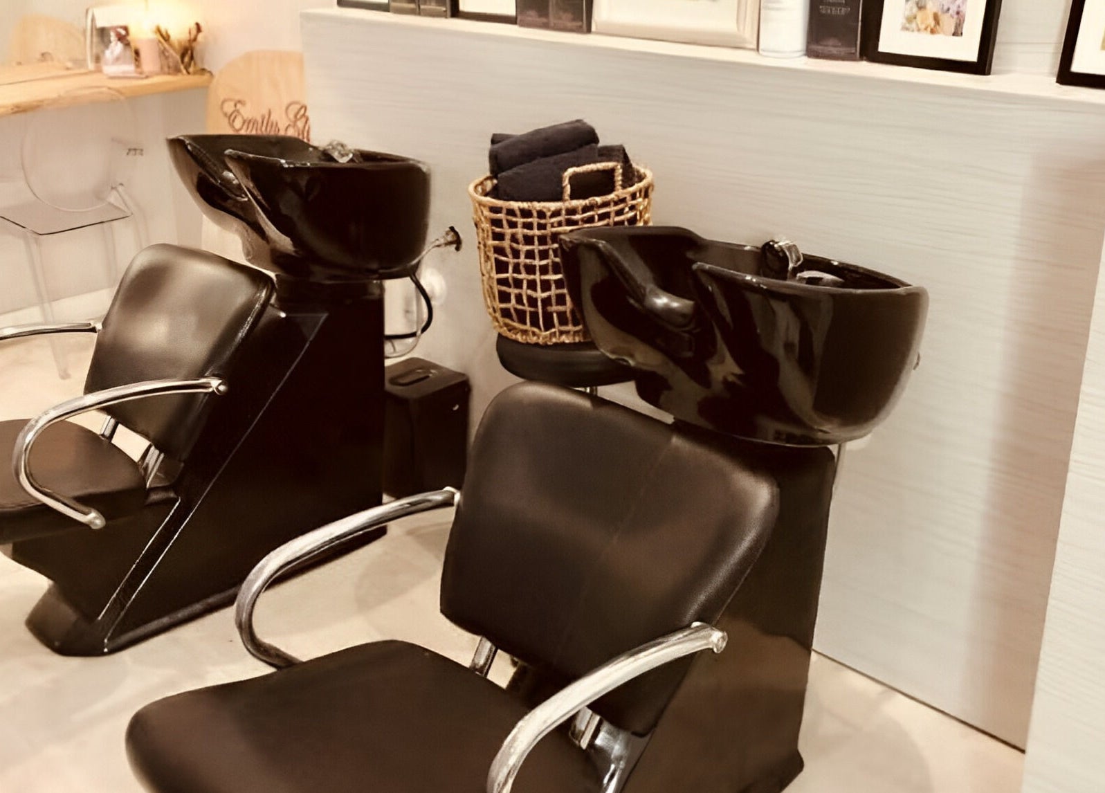 Salon wash stations at Emily Glasson Hair Make up and Styling, Maroochydore, Queensland, AU.
