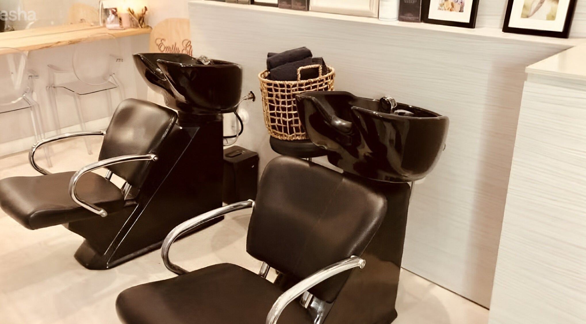 Salon wash stations at Emily Glasson Hair Make up and Styling, Maroochydore, Queensland, AU.