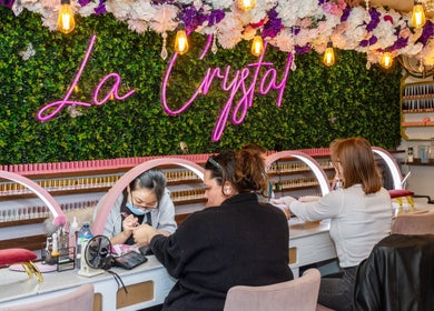 Clients receiving nail treatments at La Crystal Studio - 421 A Cumberland Street, Ottawa, Ontario, CA.