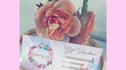 Lashed By Kate gift voucher with pink flowers in Harworth, England, GB. A perfect beauty gift choice.