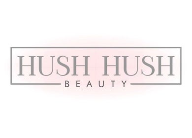 Hush Hush Beauty logo featuring elegant typography, Old Windsor, England, GB location.