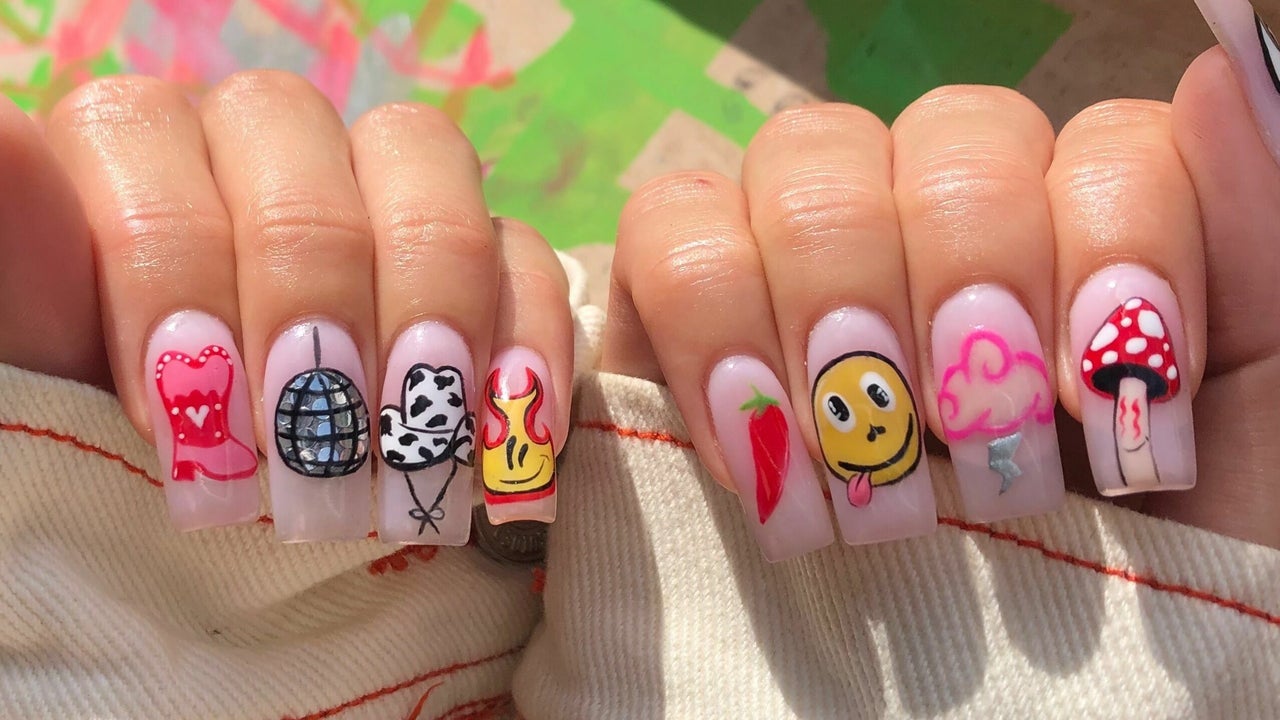 21 Smiley Face Nails For Happy Fingertips | Press on nails, Nails, Tie dye  nails