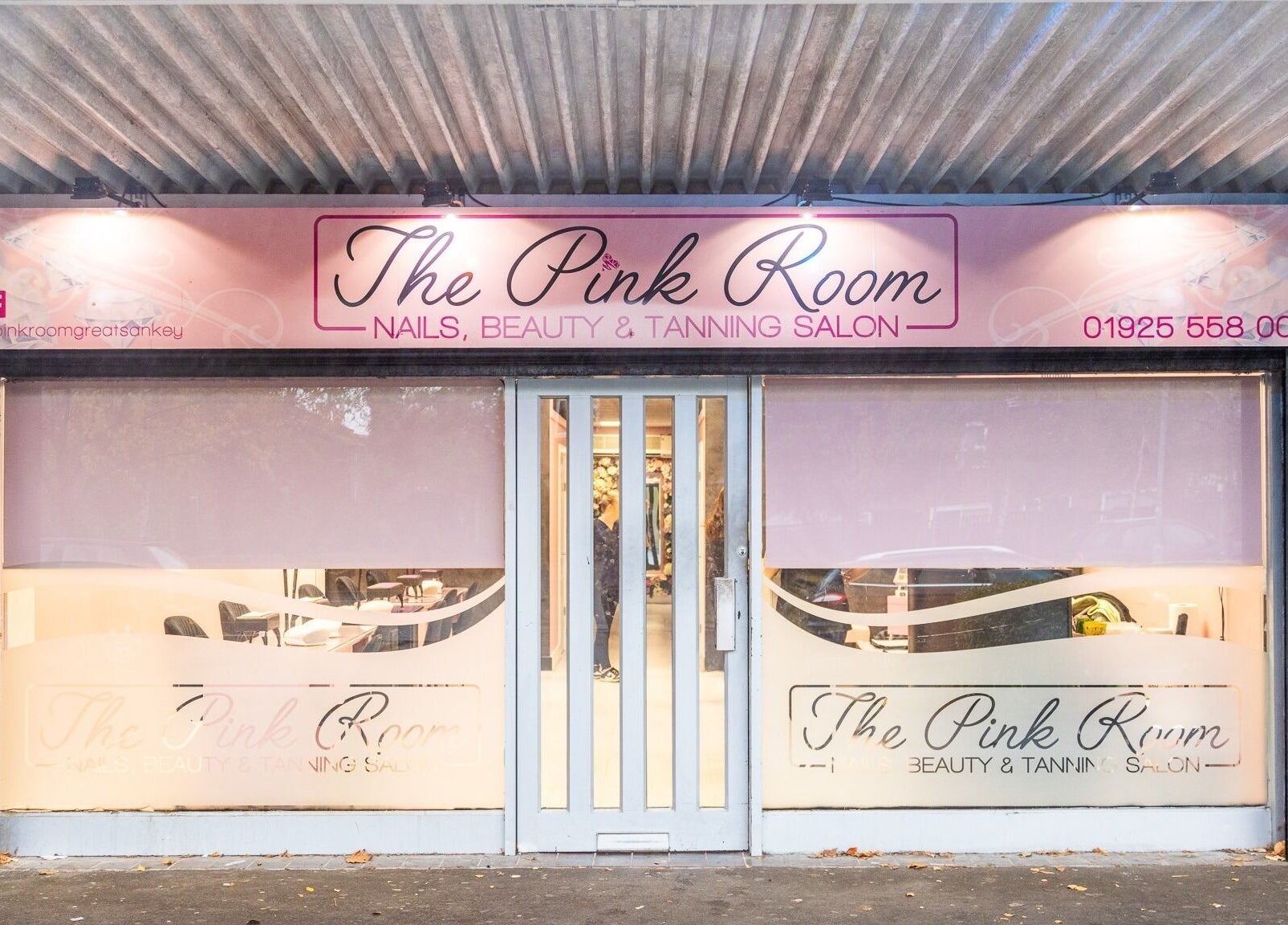 Entrance of The Pink Room, Warrington, England, GB, showcasing its welcoming beauty salon look.