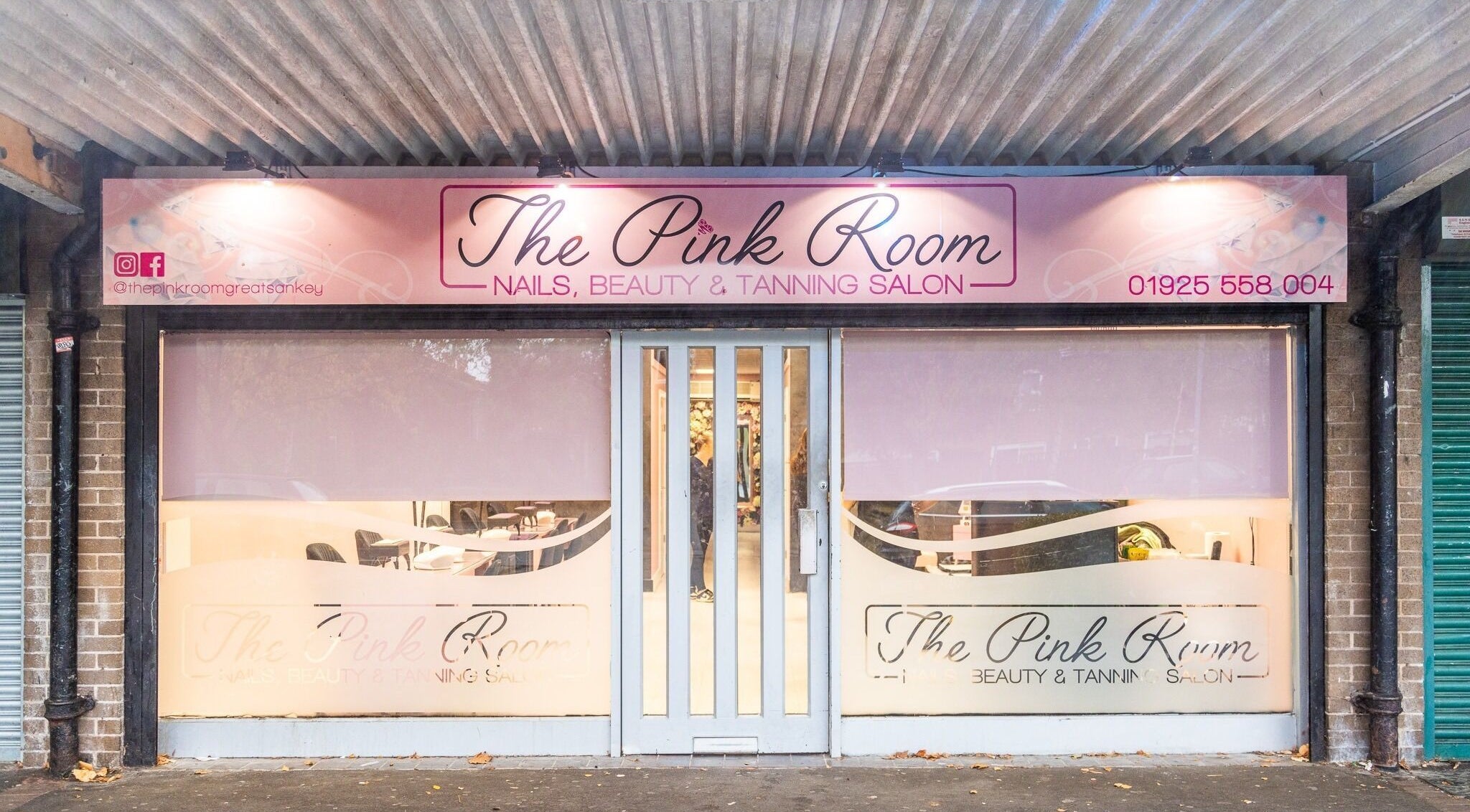 Entrance of The Pink Room, Warrington, England, GB, showcasing its welcoming beauty salon look.