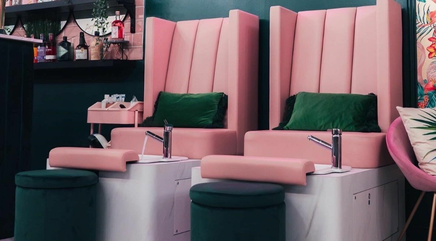 Elegant pedicure chairs at Head Hunters Salon Pontefract in Pontefract, England, GB.