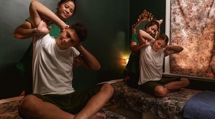 Therapists stretching clients at Mumsabai Therapeutic Massage Clinic Est 2008, Coogee, New South Wales, AU.