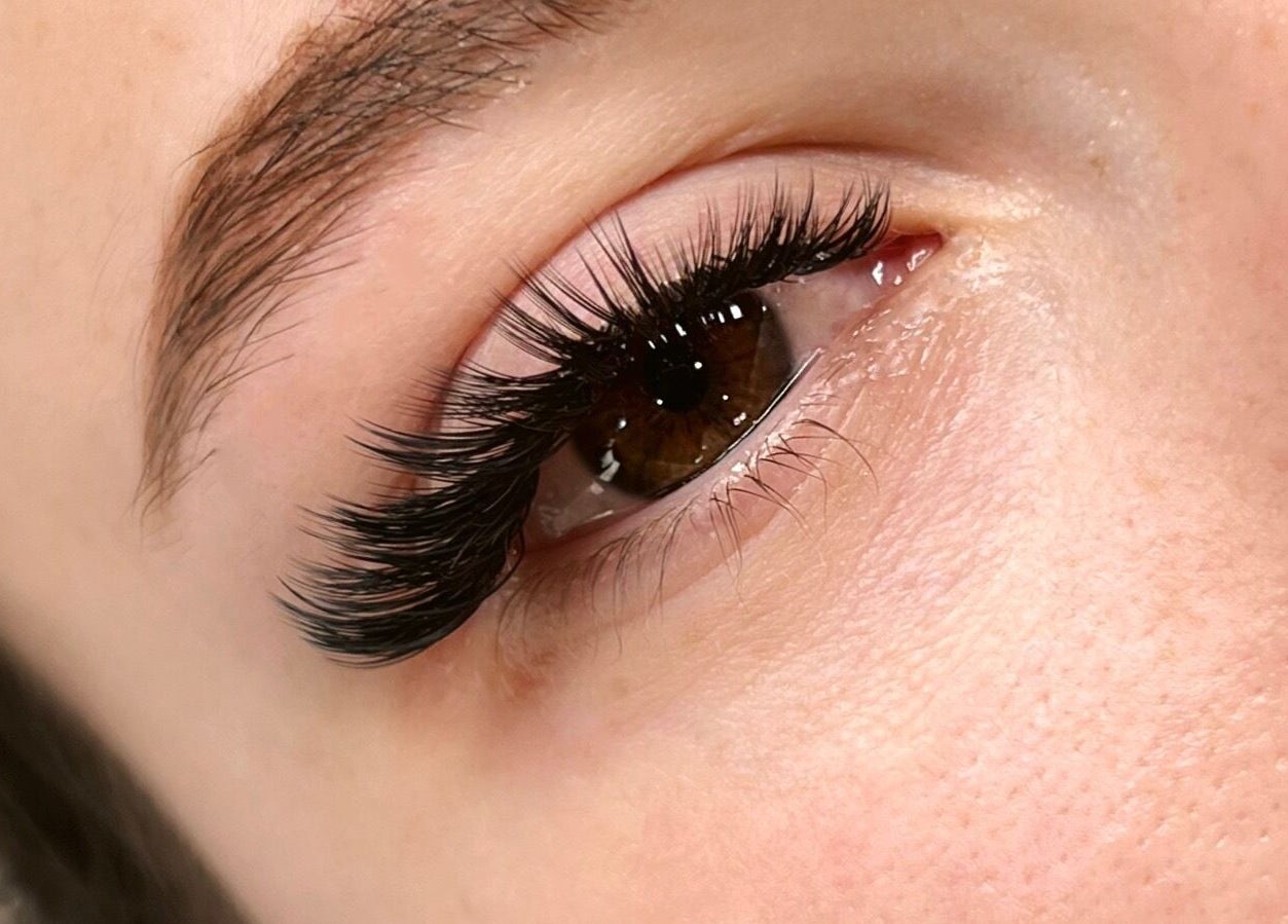 Close-up of lash extensions at Nonka Lash and Brow Ilona Palinkiewicz, Heemskerk, Noord-holland, NL.