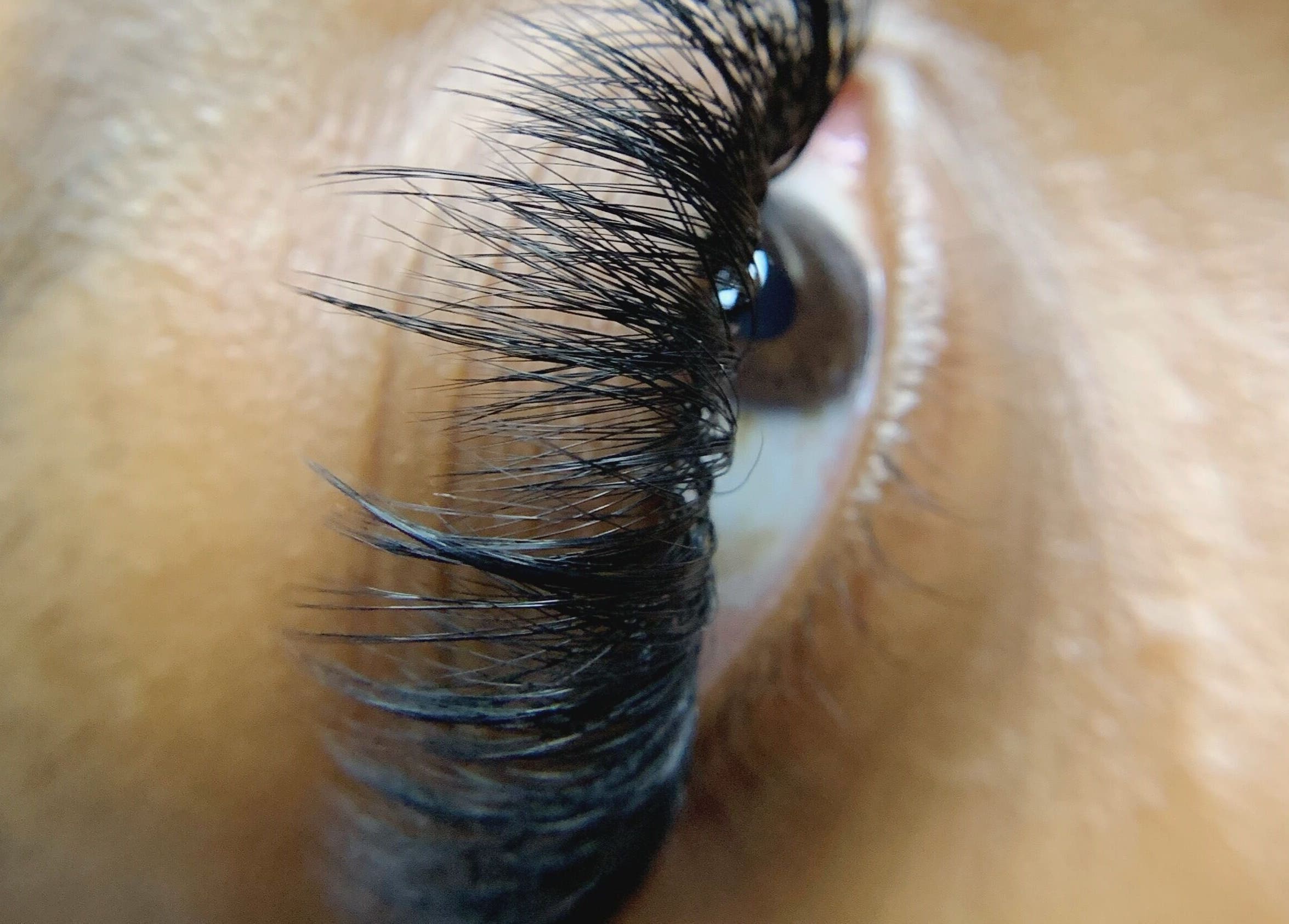 Close-up of eyelash extension at Beauty Cellar 242, Nassau, New Providence, BS showcasing detailed lash work.
