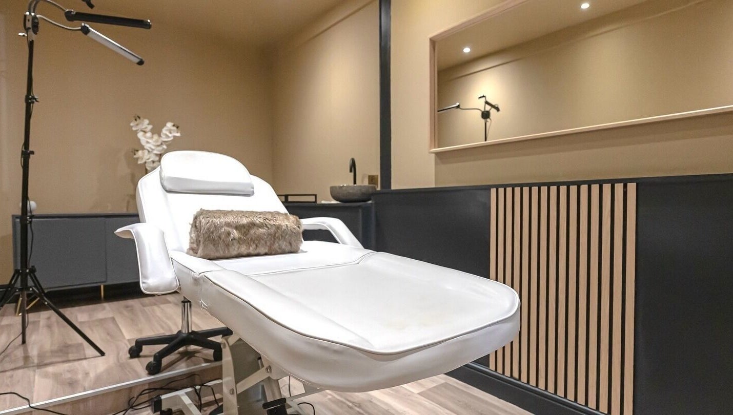 Luxury treatment room at Novu Harrogate in Harrogate, England, GB; featuring a plush spa chair.