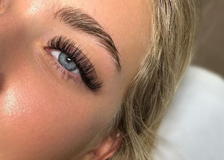 Close-up of elegant eyelash extensions at Nevey Cosmetics, Kingswinford, England, GB, showcasing expert beauty care.