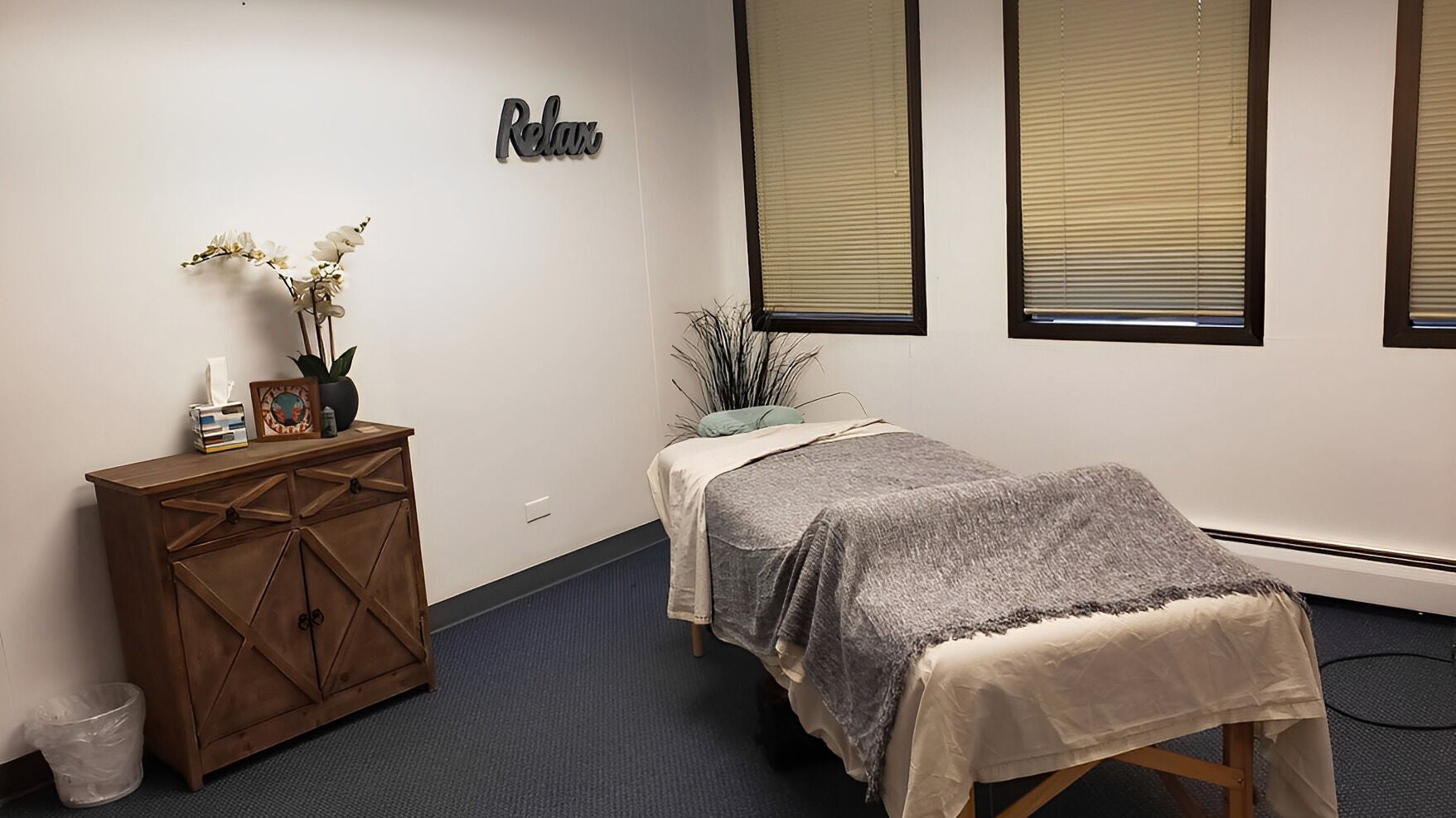 Relaxing massage room at Motion Massage - Denver, offering a tranquil escape in Denver, Colorado, US.
